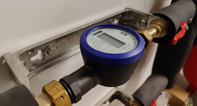 Justering av mätarplats för vattenmätare i fastighetshus. Lännersta Nacka